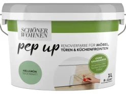 Schöner Wohnen pep up Renovierfarbe Möbel, Türen und Küchenfronten Hellgrün 1 l