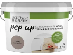 Schöner Wohnen pep up Renovierfarbe Möbel, Türen und Küchenfronten Taupe 1 l