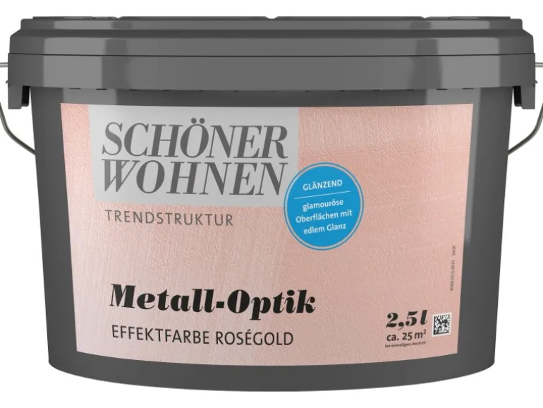 Schöner Wohnen Trendstruktur Metall-Optik Rosegold 2,5 l