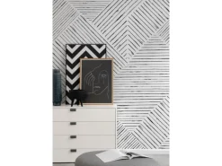 Schöner Wohnen Vliestapete New Delight Streifen Schwarz-Weiß 270 x 212 cm FSC®