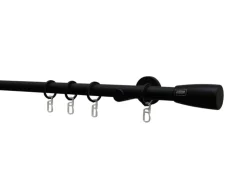 Schöner Wohnen Wandhalter Leon für Gardinenstange Ø 20 mm Schwarz Matt