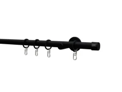 Schöner Wohnen Wandhalter Leon für Gardinenstange Ø 20 mm Schwarz Matt