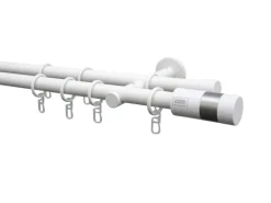 Schöner Wohnen Wandhalter Leon 2-läufig für Gardinenstangen Ø 20 mm Weiß-Matt