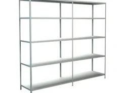 Schulte Set 1 Steckregal und 1 Anbauregal Weiß 200 cm x 220 cm x 50 cm