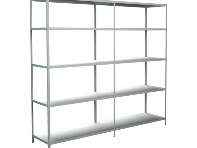 Schulte Set 1 Steckregal und 1 Anbauregal Weiß 200 cm x 220 cm x 50 cm