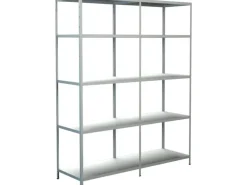 Schulte Set 1 Steckregal und 1 Anbauregal Weiß 200 cm x 160 cm x 50 cm