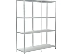 Schulte Set 1 Steckregal und 1 Anbauregal Weiß 180 cm x 180 cm x 50 cm