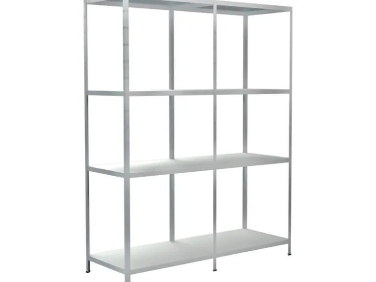 Schulte Set 1 Steckregal und 1 Anbauregal Weiß 180 cm x 180 cm x 50 cm