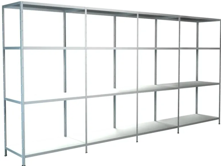 Schulte Steck-Grund- und 3 x Anbauregale 180 cm x 380 cm x 50 cm Weiß