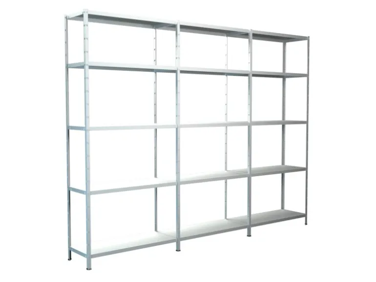 Schulte Steck-Grund- und 2 x Anbauregale 200 cm x 300 cm x 35 cm Weiß