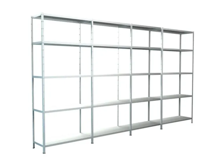 Schulte Steck-Grund- und 3 x Anbauregale 200 cm x 380 cm x 35 cm Weiß