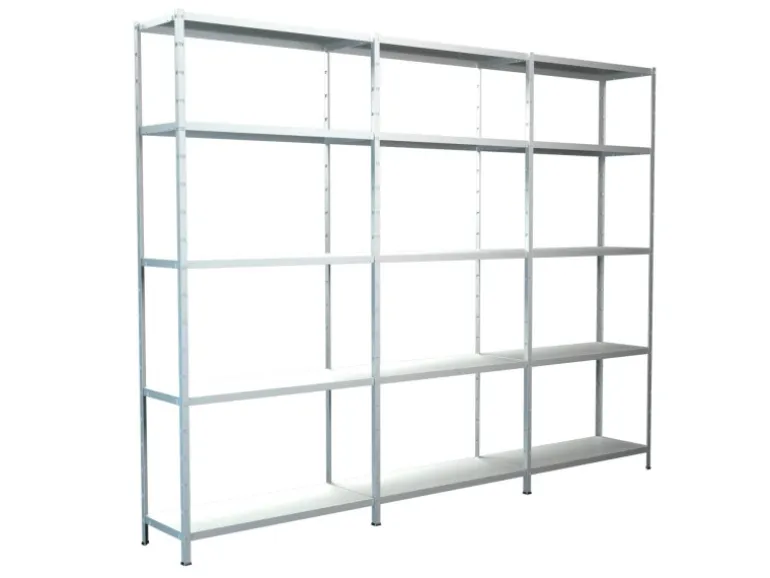 Schulte Steck-Grund- und 2 x Anbauregale 200 cm x 320 cm x 35 cm Weiß