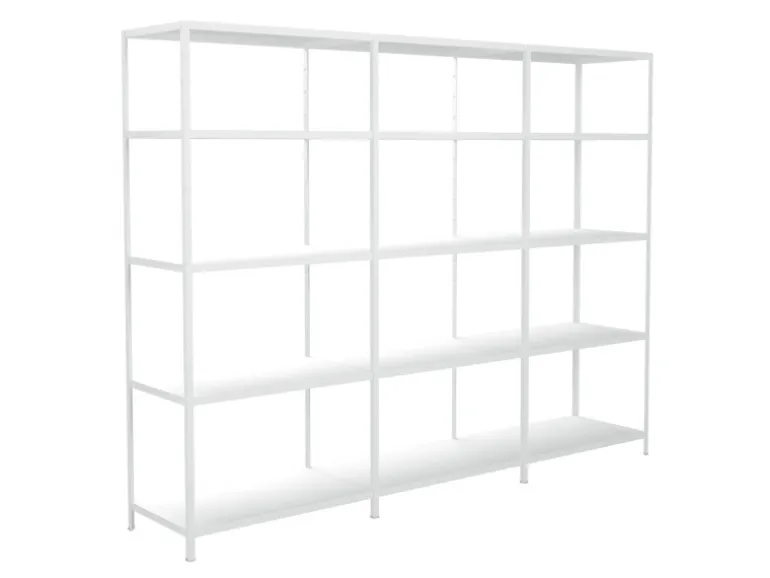 Schulte Steck-Grund- und 2 x Anbauregale 200 cm x 340 cm x 50 cm Weiß