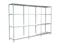 Schulte Steck-Grund- und 2 x Anbauregale 180 cm x 360 cm x 35 cm Weiß