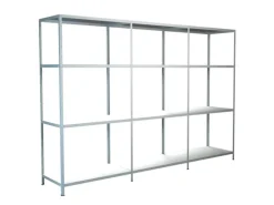 Schulte Steck-Grund- und 2 x Anbauregale 180 cm x 360 cm x 50 cm Weiß