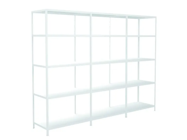 Schulte Steck-Grund- und 2 x Anbauregale 200 cm x 280 cm x 50 cm Weiß