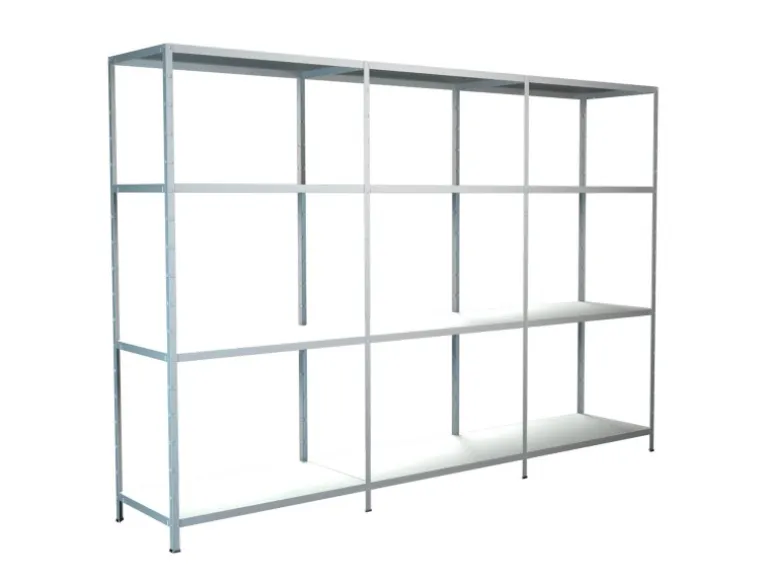 Schulte Steck-Grund- und 2 x Anbauregale 180 cm x 260 cm x 50 cm Weiß
