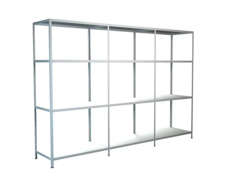 Schulte Steck-Grund- und 2 x Anbauregale 180 cm x 280 cm x 50 cm Weiß