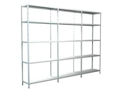 Schulte Steck-Grund- und 2 x Anbauregale 200 cm x 340 cm x 35 cm Weiß