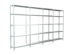 Schulte Steck-Grund- und 3 x Anbauregale 200 cm x 400 cm x 35 cm Weiß