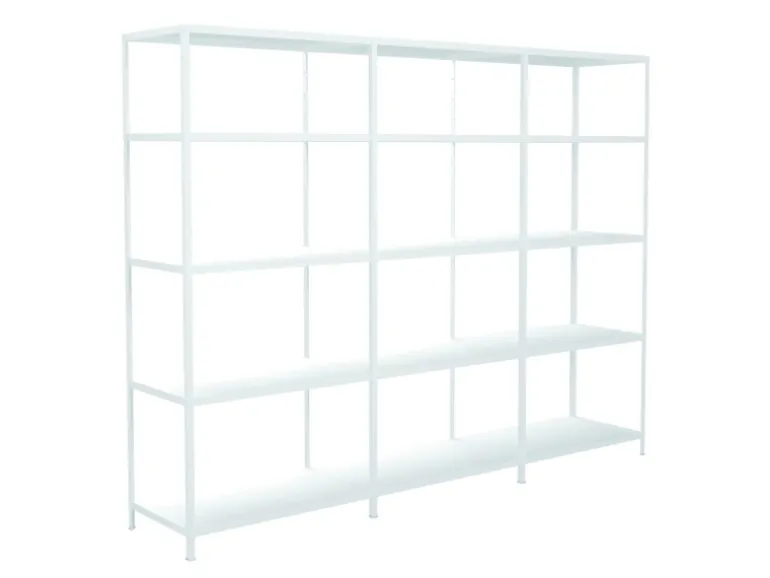 Schulte Steck-Grund- und 2 x Anbauregale 200 cm x 360 cm x 50 cm Weiß