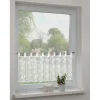 Sehlbach Bistrogardine mit Schlaufen Rankenstickerei 135 cm x 45 cm Weiß