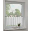 Sehlbach Bistrogardine mit Schlaufen Shiny Border 135 cm x 45 cm Weiß