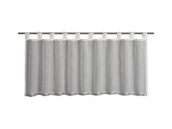 Sehlbach Bistrogardine mit Schlaufen Shiny Border 135 cm x 45 cm Weiß