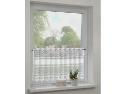 Sehlbach Bistrogardine mit Stangendurchzug Klassik 140 cm x 60 cm Weiß
