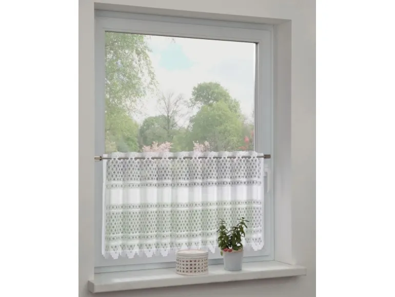 Sehlbach Bistrogardine mit Stangendurchzug Klassik 140 cm x 60 cm Weiß