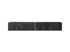 Selsey TV-Hängeboard Bisira 200 cm Schwarze Marmoroptik mit Goldenem Einsatz