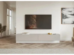 Selsey TV-Hängeboard Bisira mit Gravur 200 cm Kaschmirgrau
