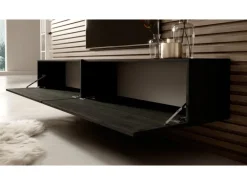 Selsey TV-Hängeboard Bisira 200 cm Holzoptik Esche Schwarzgrau