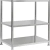 shelfr Edelstahl Schwerlastregal bis 60 kg auf 3 Ebenen 61 x 36 x 82 cm