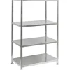 shelfr Edelstahl Schwerlastregal bis 150 kg auf 4 Ebenen 74 x 41 x 109 cm