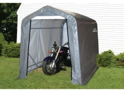 ShelterLogic Foliengerätehaus 5,4 m² Grau 180 cm x 300 cm