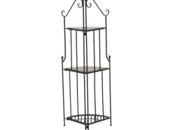 Siena Garden Eckregal Prato Eisen 63 cm x 29 cm x 142 cm Schwarz Mosaik