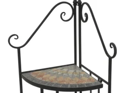 Siena Garden Eckregal Prato Eisen 63 cm x 29 cm x 142 cm Schwarz Mosaik