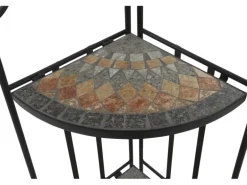 Siena Garden Eckregal Prato Eisen 63 cm x 29 cm x 142 cm Schwarz Mosaik