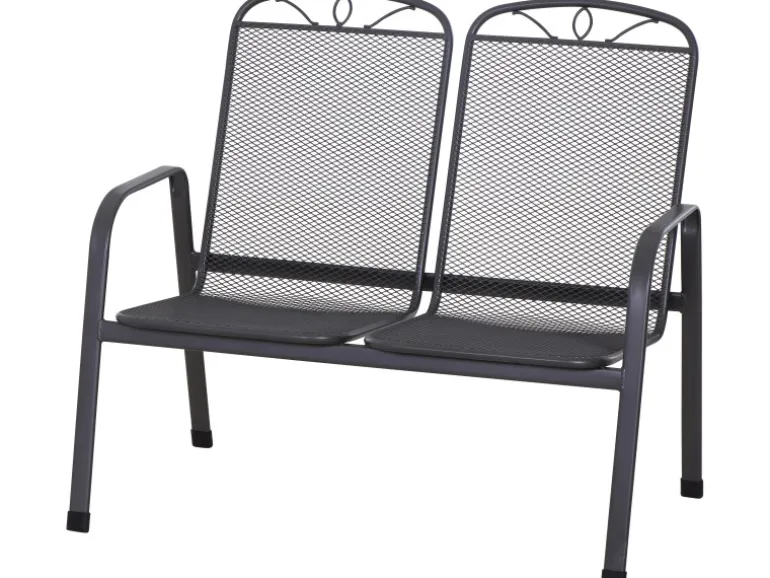 Siena Garden Elda 2er Bank Matt-Anthrazit 95 x 66 x 108 cm