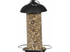 Siena Garden Futterspender Feeder Stahl Schwarz Ø 10 cm x 20 cm