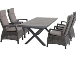 Siena Garden Gartenmöbelset Corido 5-teilig 4 x Move Sessel 1 x Ausziehtisch