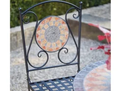 Siena Garden Klappsessel Prato Eisen 37 cm x 36 cm x 90 cm Schwarz Mosaik