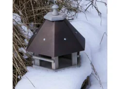 Siena Garden Vogelhaus Kiefer Hellgrau und Anthrazit 29 cm x 33 cm x 35 cm FSC®