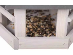Siena Garden Vogelhaus Kiefer Hellgrau und Anthrazit 29 cm x 33 cm x 35 cm FSC®