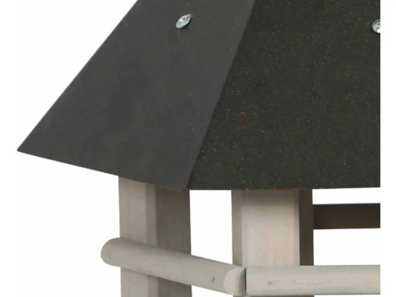 Siena Garden Vogelhaus Kiefer Hellgrau und Anthrazit 29 cm x 33 cm x 35 cm FSC®