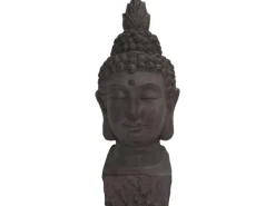Silex Buddha Kopf Grau Leichtzement 16 cm x 16 cm x 38 cm