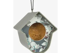 SingingFriend Vogelfutterhaus Evie Blumen Grau-Blau