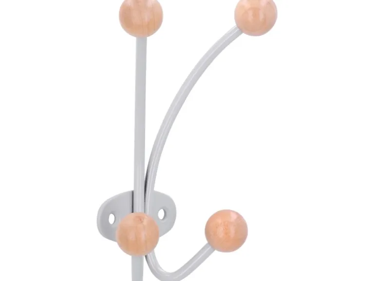 Siro Garderobenhaken 1292 Metall Silbergrau Ahorn