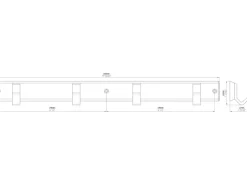Siro Hakenleiste 2083 Aluminium Natur Matt Länge 450 mm 4 Haken